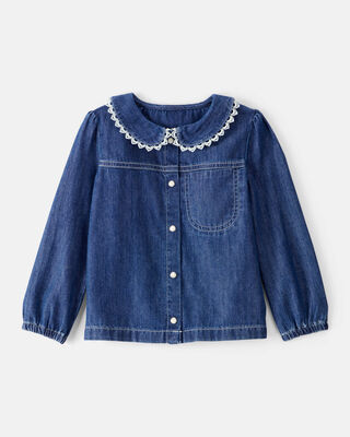 Toddler Girl Western Denim Long-Sleeve Top - Blue
