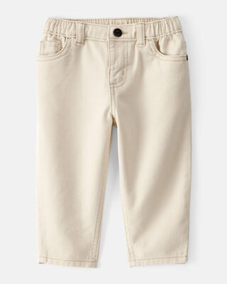 Baby Boy Tapered Twill Pants - Cream