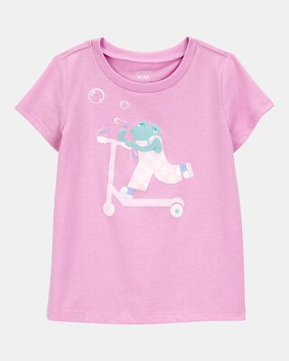 Toddler Girl Scooter Frog Short-Sleeve Graphic Tee - Pink
