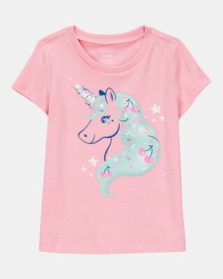 Toddler Girl Unicorn Short-Sleeve Graphic Tee - Pink