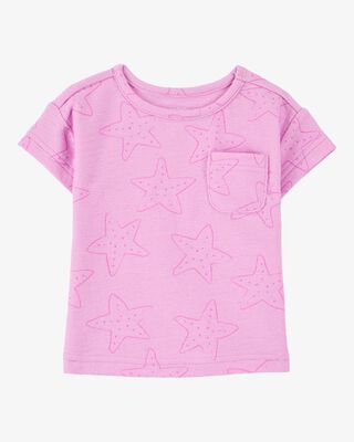 Baby Girl Short-Sleeve Pocket Tee - Pink