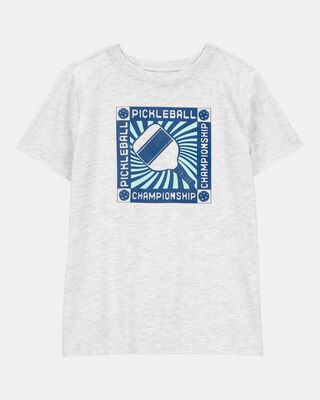 Kid Pickleball Championship Short-Sleeve Graphic Tee - Grey