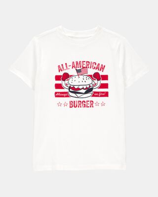 Kid All American Burger Short-Sleeve Graphic Tee - White