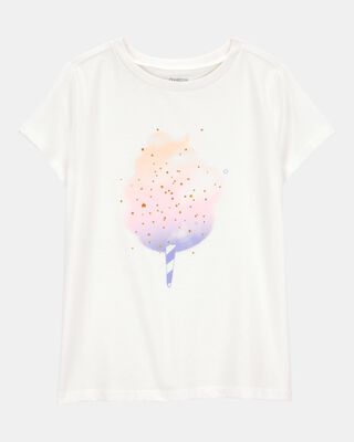 Kid Cotton Candy Short-Sleeve Graphic Tee - Ivory