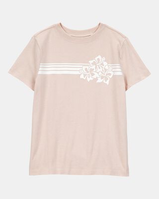Boys Floral Short-Sleeve Graphic Tee - Khaki