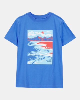 Kid Scenic Beach Short-Sleeve Graphic Tee - Blue