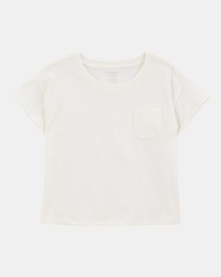 Girls Short-Sleeve Pocket Tee - White