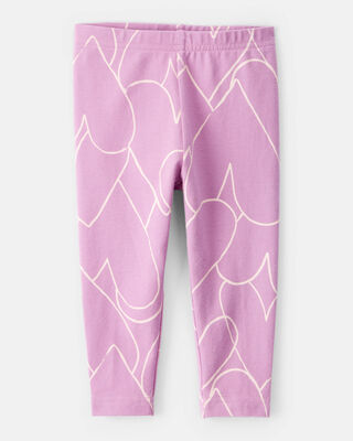 Baby Girl Cotton Heart Stretch Leggings - Purple