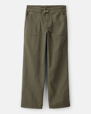 Girls Cotton Wide-Leg Pants - Green