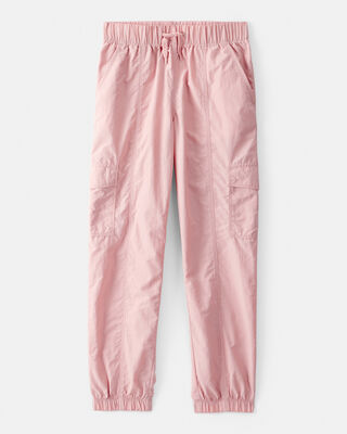 Girls Woven Cargo Joggers - Pink