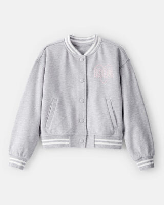 Kid 1986 Heart Varsity Jacket - Grey