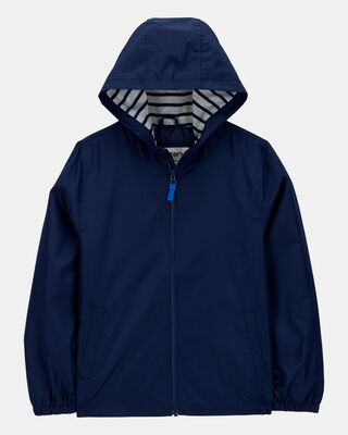 Boys Solid Windbreaker Jacket - Navy