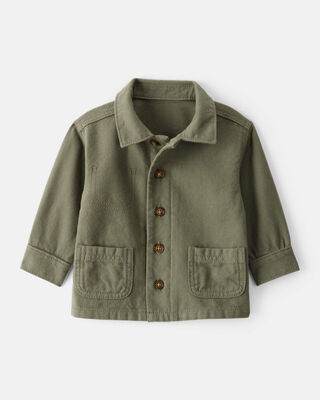 Baby Boy Herringbone Long-Sleeve Fashion Jacket - Olive