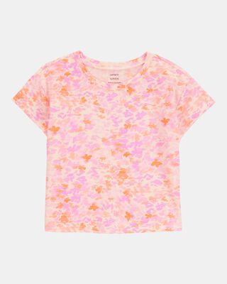 Kid Floral Short-Sleeve Tee - Pink