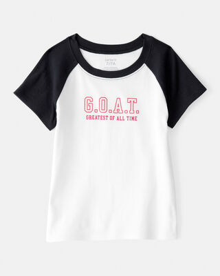 Girls G.O.A.T Short-Sleeve Graphic Tee - Black/Ivory