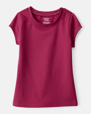 Girls Short-Sleeve Fashion Top - Burgundy