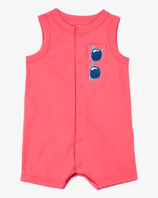 Baby Boy Sunglasses Snap-Up Romper - Coral