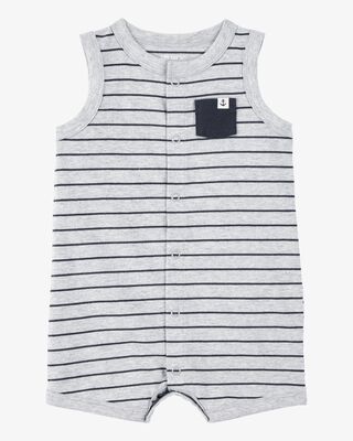 Baby Striped Snap-Up Romper