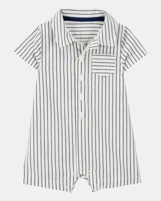 Baby Striped Polo Romper