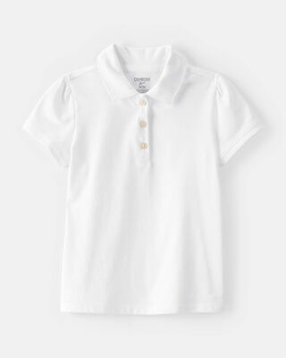 Toddler Pique Uniform Polo Shirt - White