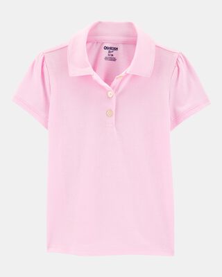 Toddler Pique Uniform Polo Shirt - Pink
