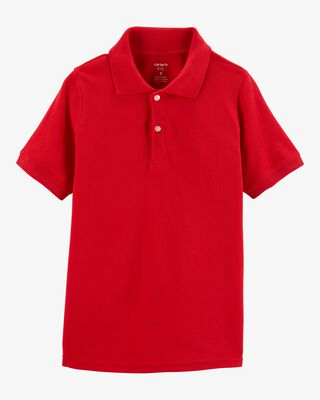 Boys Piqué Uniform Polo - Red