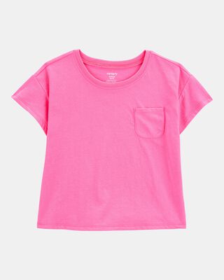 Kid Solid Short-Sleeve Fashion Top - Pink