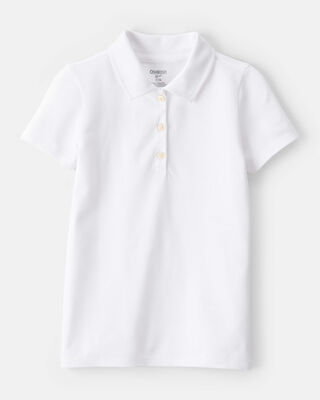 Kid Pique Uniform Polo Shirt - White