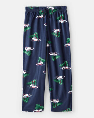 Kid Christmas Cars Loose Fit Pajama Pants - Navy