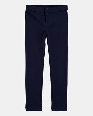 Kid Ponte Knit Uniform Pants - Navy