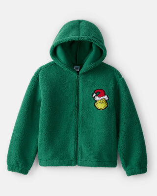 Kid Dr. Seuss™ The Grinch Sherpa Hooded Zip-Up Jacket - Green