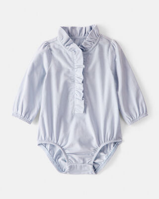 Baby Girl Corduroy Long-Sleeve Fashion Bodysuit - Blue