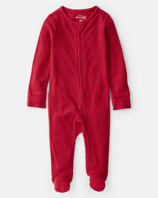 Baby Holiday Red PurelySoft Long-Sleeve Sleep & Play Pajamas - Red