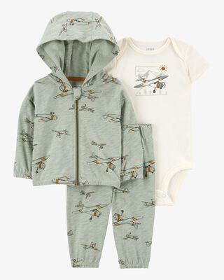 Baby 3-Piece Airplane Little Jacket Set
