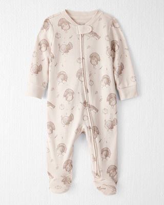 Baby Organic Cotton Sleep & Play Pajamas in Turkey Trot