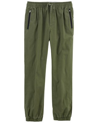 Stretch Canvas Pull-On Joggers