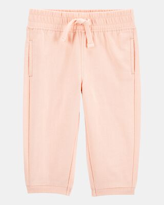 Baby Pull-On French Terry Joggers - Pink