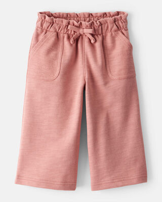 Baby Girl 100% Cotton Wide-Leg Pants - Pink