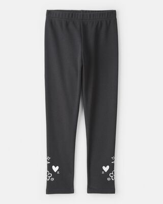 Girls Pull-On Stretch Cozy Leggings - Black