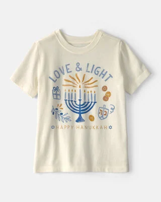 Baby 'Happy Hanukkah' Short-Sleeve Graphic Tee - Ivory