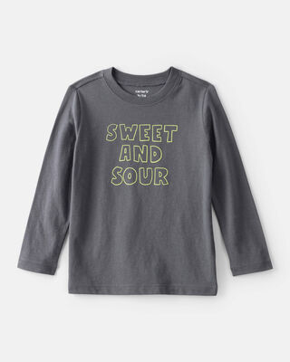 Toddler Boy Sweet and Sour Long-Sleeve Graphic Tee - Grey