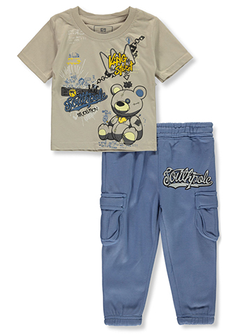 2-Piece Fleece Cargo Joggers Set Outfit